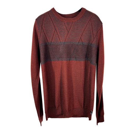 ARMANI COLLEZIONI/阿瑪尼卡爾茲 男士深紅色混色圓領(lǐng)套頭針織衫 SCM15M SC14M