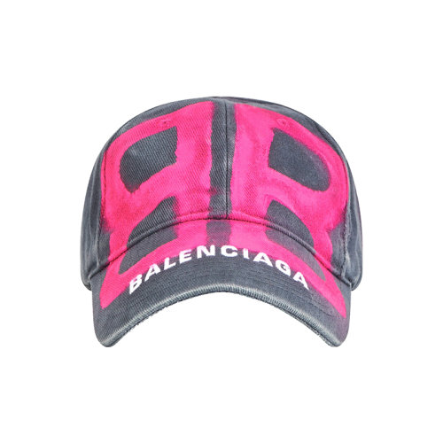 Balenciaga/巴黎世家新款 BB Sprayed系列 男女同款深灰色和深粉色純棉斜紋棒球帽673321410B20112