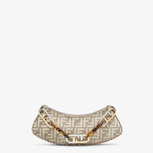  FENDI芬迪 22年秋冬 女士 手提包 鴿子灰織錦布料手拿包 8BS068AL9QF1IQN