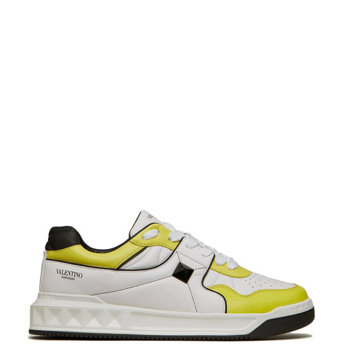 Valentino/華倫天奴 22年早春新款 ONE STUD系列 男士白色/酸橙綠色/黑色軟羊皮革低幫運動鞋XY2S0E71NWNZ00