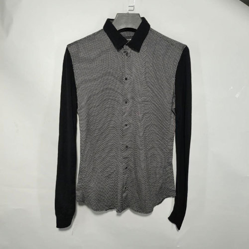 Emporio Armani/安普里奧阿瑪尼   黑白波點(diǎn)男士長(zhǎng)袖襯衫