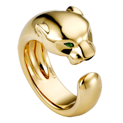 CARTIER/卡地亞 Panthèrede系列 黃金瑪瑙石榴石獵豹指環(huán)B4085900