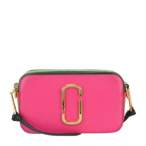 Marc Jacobs/馬克雅各布斯 SNAPSHOT系列女士拼色牛皮經(jīng)典金屬徽標(biāo)裝飾拉鏈開(kāi)合單肩包斜挎包相機(jī)包女包 M0015373 多色可選