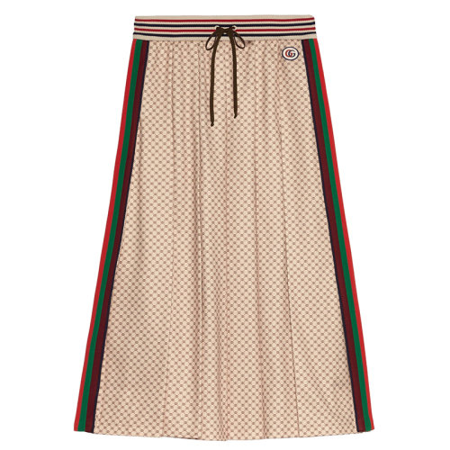 GUCCI/古馳女士米色印花百褶裙661786XJDFP9115