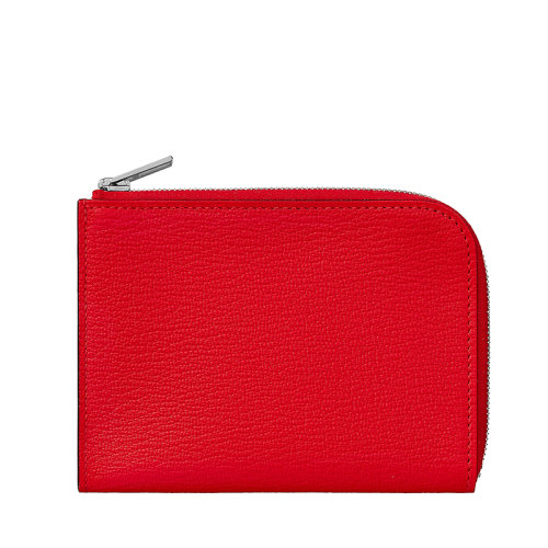 HERMES/愛馬仕 Remix ID系列 女士紅心山羊皮銀色拉鏈錢包H078244CKS3