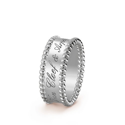 Van Cleef & Arpels/梵克雅寶 經(jīng)典Perlée signature系列 18K金白金戒指指環(huán)VCARN32300