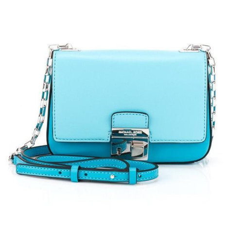 Michael Kors/邁克·科爾斯  女包女士藍(lán)色皮革時尚百搭斜挎包單肩包  31H5PGAX1TACQUA