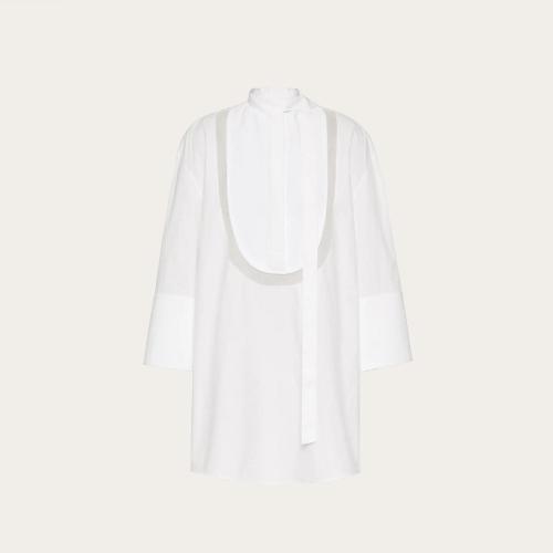  VALENTINO華倫天奴 22年秋冬 女士 長(zhǎng)袖襯衫 TOP EN POPELINE DE COTON 1B3AE785_6001