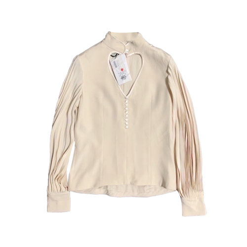 Gucci 古馳  女士象牙白真絲心形鏤空襯衣