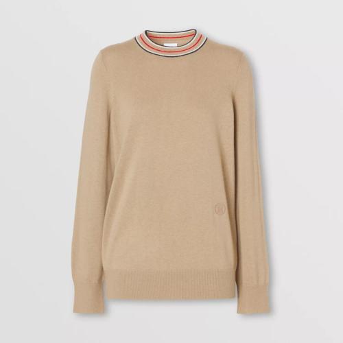  BURBERRY 22年秋冬 女士 條紋裝飾羊絨衫 80484291