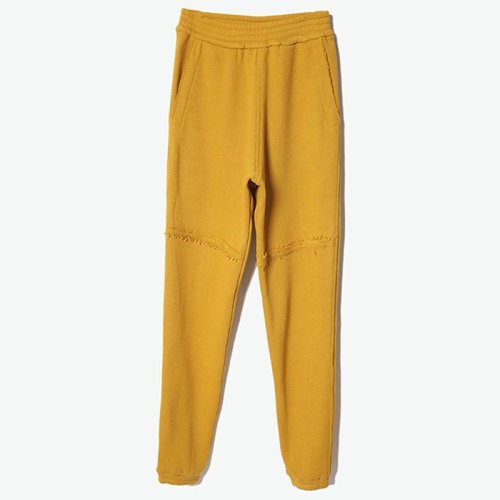 CHIZHANG/馳張 黃色圈絨束腳男士運動褲