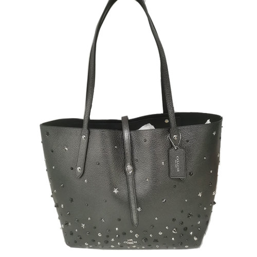 COACH/蔻馳  女包 星星鉚釘裝飾 女士金屬灰皮質(zhì)手提包 59504_SVM4Z