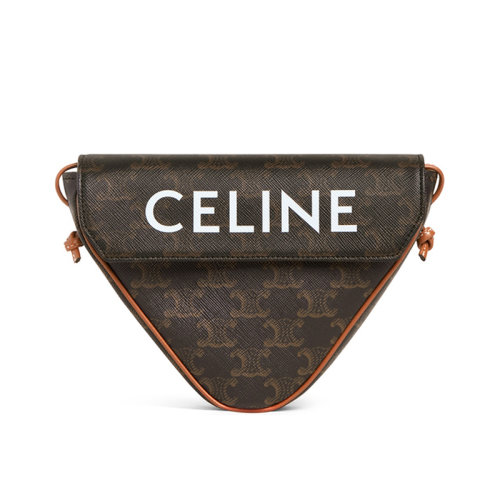 CELINE/賽琳  2021新品標(biāo)志印花三角形手袋單肩斜挎包 195902BZK.04LI
