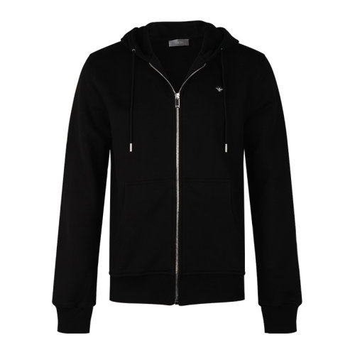 Dior/迪奧  男裝 服飾 黑色連帽棉質蜜蜂刺繡運動衫 男士夾克外套 733J220