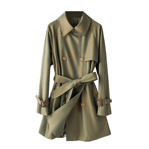 GeleiStory/GeleiStory  風衣女2022秋冬新款雙排扣寬松中長款女裝  女士風衣