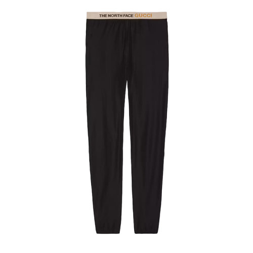 GUCCI/古馳      The North Face聯(lián)名系列 男士黑色滌綸logo褲頭針織長褲663910ZAHSZ1000