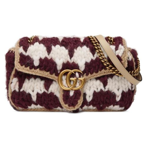  GUCCI古馳 22年秋冬 女士 GG Marmont系列小號(hào)千鳥格肩背包 443497 FAASR 9044