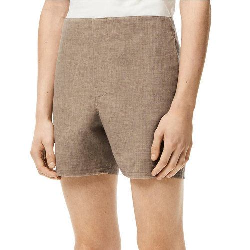LOEWE/羅意威 22年秋冬新款 男士米色純羊毛毛邊下擺短褲H526Y04WAV-2140