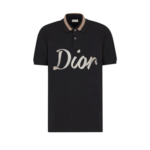 DIOR/迪奧 22年春夏新款 男士黑色純棉寬松版型短袖POLO衫293J831A0455_C980