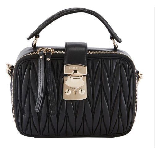  Miu Miu/繆繆 女士黑色羊皮革手提包 5VT006 N88 F0002 PLSX