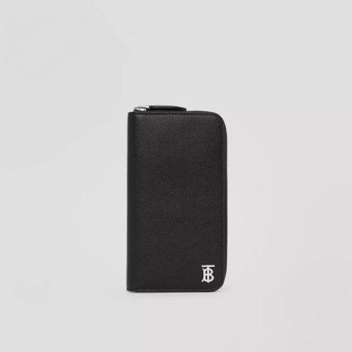  BURBERRY 22年秋冬 男士 專屬標(biāo)識裝飾粒紋皮革全拉鏈錢夾 80626961