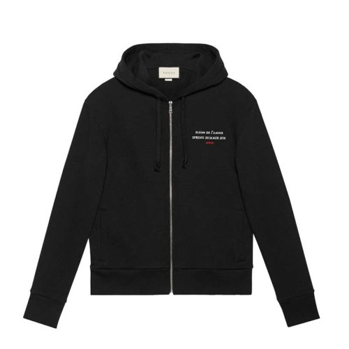 GUCCI/古馳  男裝 服飾  黑色純棉時(shí)尚衛(wèi)衣運(yùn)動(dòng)衫男士夾克