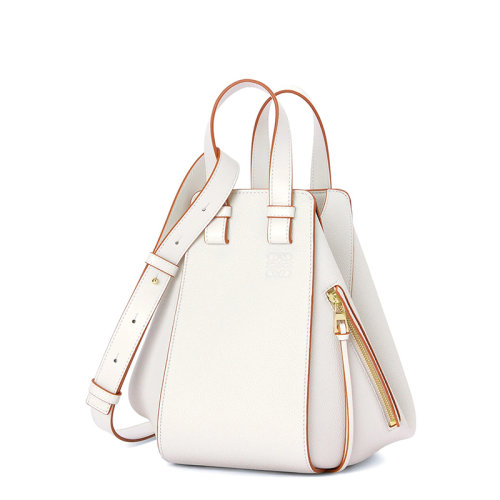  LOEWE/羅意威 22新款Hammock系列 女士小號(hào)暖白色軟粒面小牛皮單肩斜跨手提吊床包A538S35X51-1950