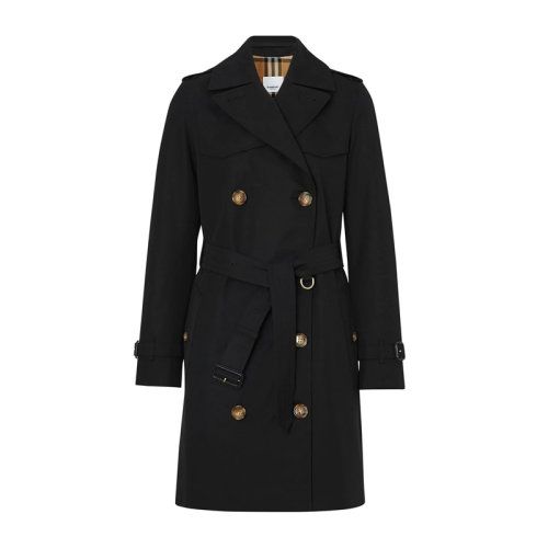 Burberry 博柏利 女士服裝 黑色雙排扣長(zhǎng)款風(fēng)衣 女士大衣