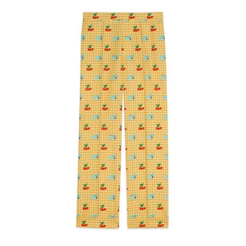  GUCCI古馳 22年秋冬 男士 Gucci HA HA HA特別系列小羊和櫻桃印花長(zhǎng)褲 712865 ZAK3O 7419