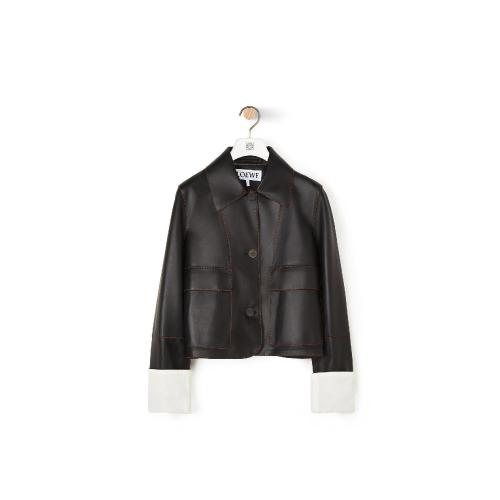  LOEWE羅意威    女士 夾克 羊皮革紐扣外套 S1288220CL-1100 預定商品1-3周發(fā)貨