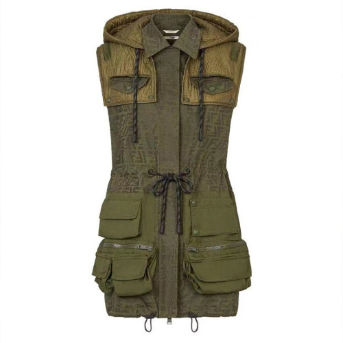 FENDI/芬迪 女士綠色棉質連衣裙 FLD535 AFM1 F1DO7