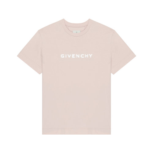 Givenchy/紀(jì)梵希 22年早春新款 女士裸粉色純棉4g logo短袖T恤BW707Z3Z85-657