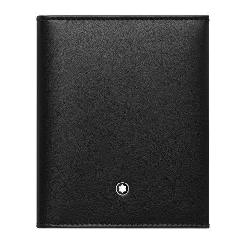 MontBlanc/萬寶龍 男士經(jīng)典時尚黑色牛皮短款折疊錢包多用途卡包錢夾卡夾男包 118283