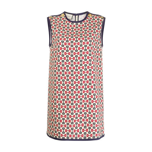 GUCCI/古馳  古琦女裝 時尚百搭 女士混色時尚無袖圓領(lǐng)連衣裙 609515 ZADJ3 4558