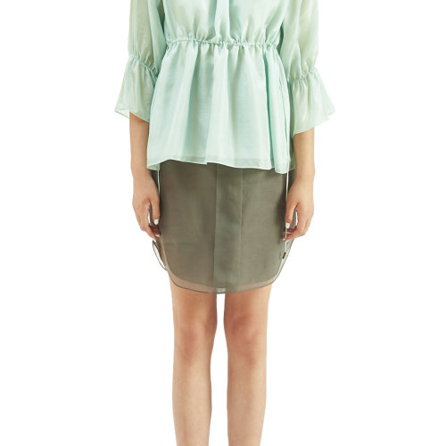 19年秋冬款nisiss/怡夕柯根紗排扣式直身單裙女士半身裙y152as07