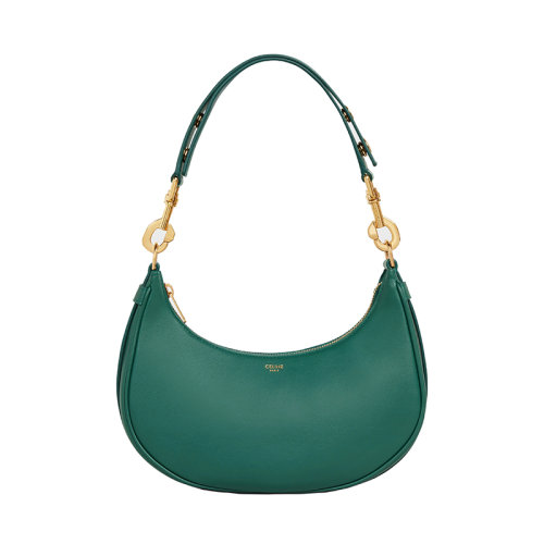 CELINE/賽琳 22新款 AVA系列 女士中號(hào)松綠色小牛皮拉鏈開(kāi)合拆卸調(diào)節(jié)肩帶單肩腋下包196923DGQ.31PG