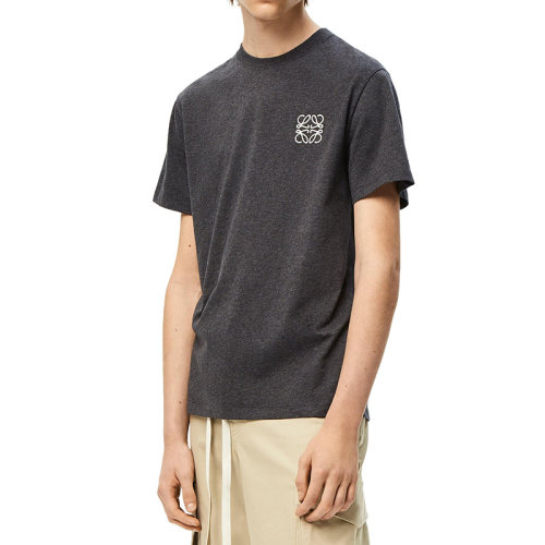 LOEWE/羅意威 22年秋冬新款 男士麻灰色純棉Anagram Logo刺繡T恤H526Y22X31-1440