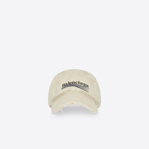  BALENCIAGA巴黎世家 22年春夏 男士 帽子 Mens Political Campaign Destroyed Cap in Beige 67