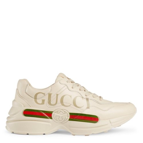 GUCCI/古馳   18新款Rhyton女士象牙色皮革印花雙G字母老爹鞋 528892 DRW00 9522