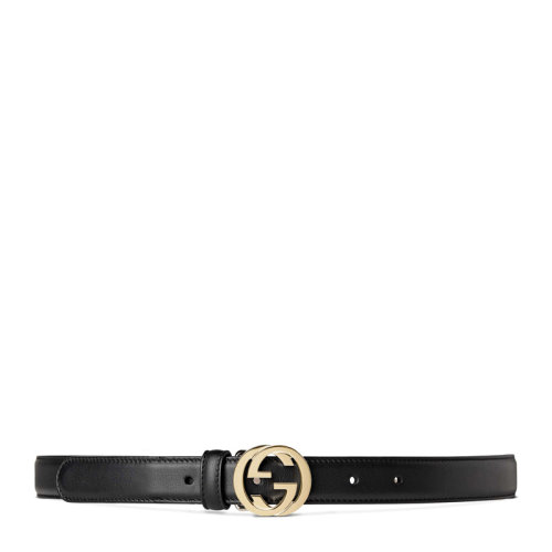 GUCCI/古馳  女士時尚雙G純色牛皮皮帶腰帶多色可選 370717-AP00G