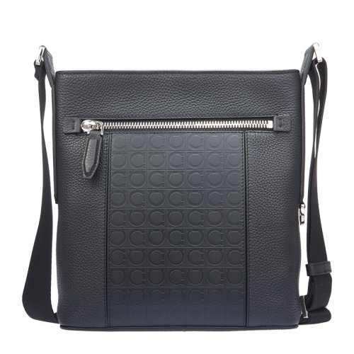 Salvatore Ferragamo/菲拉格慕 男士黑色牛皮單肩包男包 24-0866-685428（99新S級(jí)未使用）