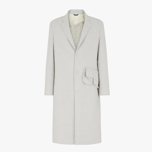  FENDI芬迪 22年秋冬 男士 大衣 白色羊毛外套 FF0700AMG0F1J7C