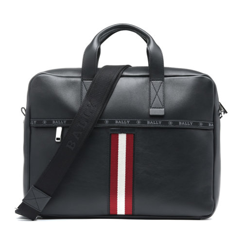 BALLY/巴利21新品標(biāo)志性條紋牛皮革男士公文包HEKTO
