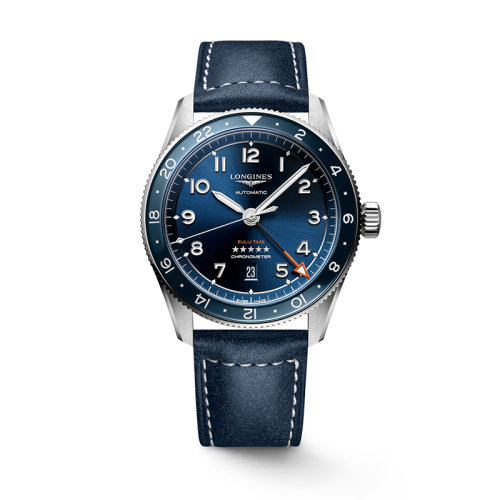 LONGINES/浪琴 22年秋冬新款 先行者系列 男士藍(lán)色表盤自動機(jī)械機(jī)芯精鋼/陶瓷表殼皮表帶腕表42毫米L3.812.4.93.2