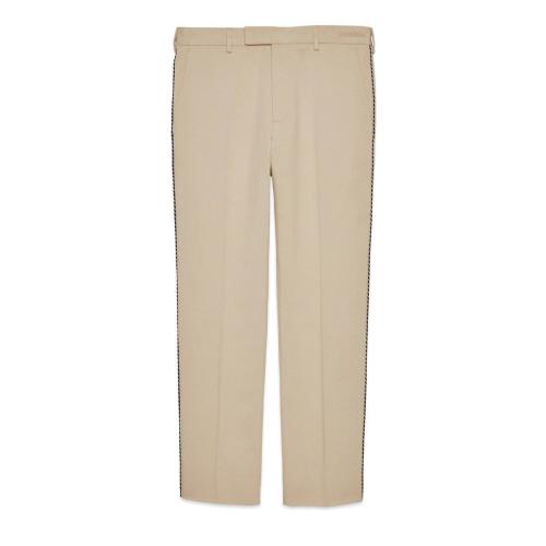  GUCCI古馳 22年秋冬 男士 飾刺繡細(xì)節(jié)棉質(zhì)長(zhǎng)褲 692934 ZABK2 1022