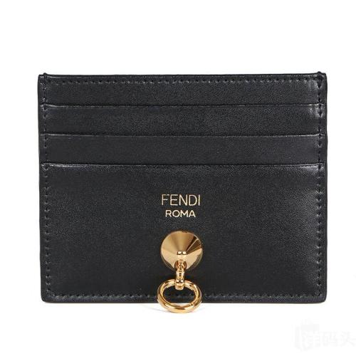 FENDI/芬迪 女士 女包 黑色皮革時(shí)尚小型皮具卡片夾 8M0269SMEF0KUR