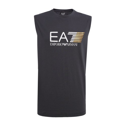 Emporio Armani/安普里奧阿瑪尼 時(shí)尚休閑大字母LOGO藍(lán)灰色圓領(lǐng)男士短袖T恤 3ZPT80PJ02Z1994