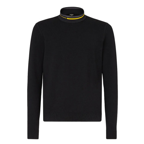 FENDI/芬迪 男士黑色高領(lǐng)長袖羊毛毛衣FZY464AH3FF0QA1