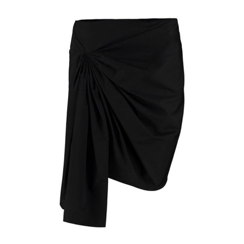 Givenchy/紀(jì)梵希  女裝 時(shí)尚簡(jiǎn)約 百搭 不規(guī)則 高腰 女士黑色棉質(zhì)半身裙 BW407711PS-001  HKY0640