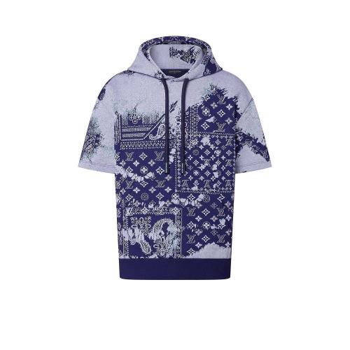  LV路易威登 22年秋冬 男士 衛(wèi)衣 MONOGRAM 絲巾印花短袖連帽衫 1AA5EE 1AA5EL 1AA5EJ 1AA5EK 1